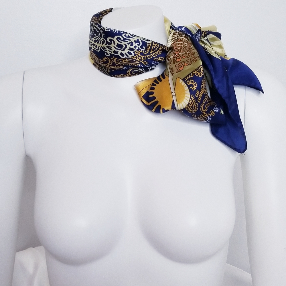 Silk fans & butterflies scarf